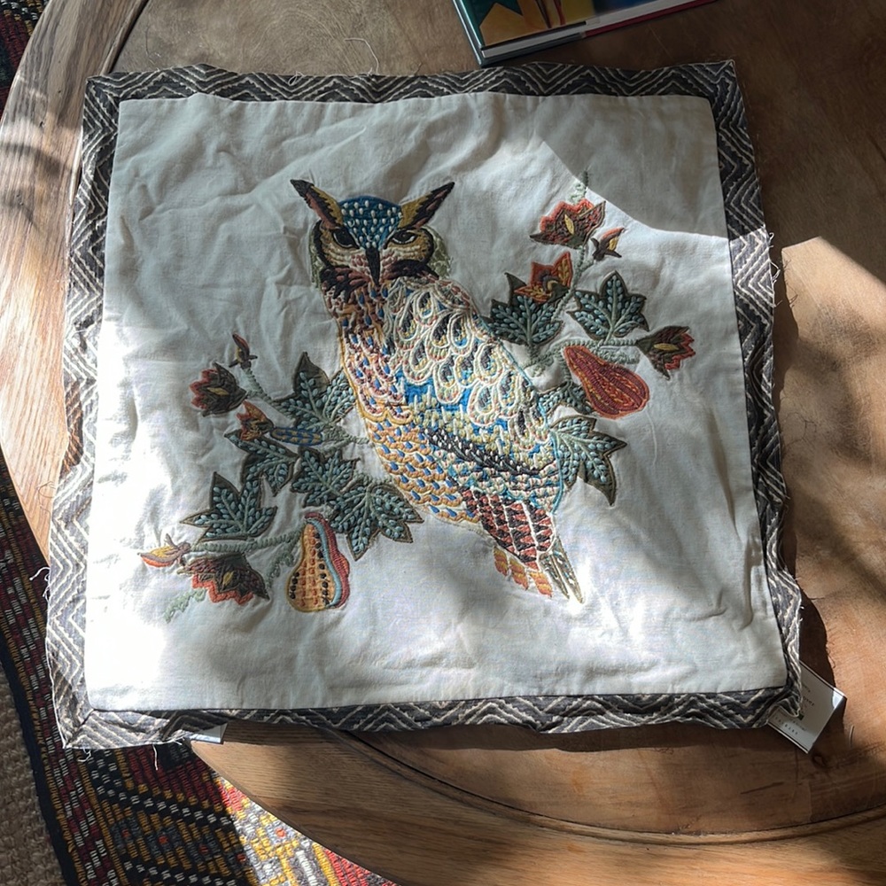 Pottery Barn, Fall pillow cover with Owl